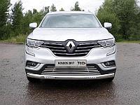 Защита передняя нижняя (овальная с ДХО) 75х42 мм ТСС для Renault Koleos 2017-