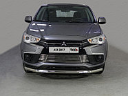 Защита передняя нижняя (с ДХО) 60,3 мм ТСС для Mitsubishi ASX 2017-2020