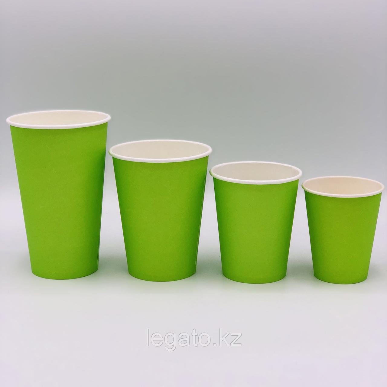 Стакан бумажный для горячих напитков "Зеленый" 350 мл 50шт/уп 1000 шт/кор