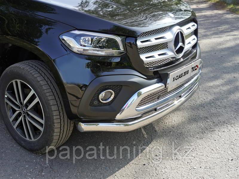 Защита передняя нижняя (овальная) 75х42 мм ТСС для Mercedes-Benz X-Class 2018-, фото 1