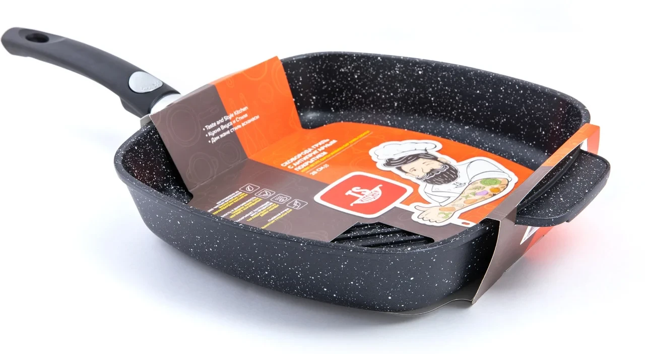 Сковорода-гриль Гранит TS Kitchen 26х26 см (TS-G050126), фото 1