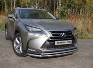 Защита передняя нижняя (двойная) 60,3/42,4 мм ТСС для Lexus NX 200 2014-2017 (кроме F-Sport)