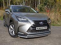 Защита передняя нижняя (двойная) 60,3/42,4 мм ТСС для Lexus NX 300h 2014-2017 (кроме F-Sport)