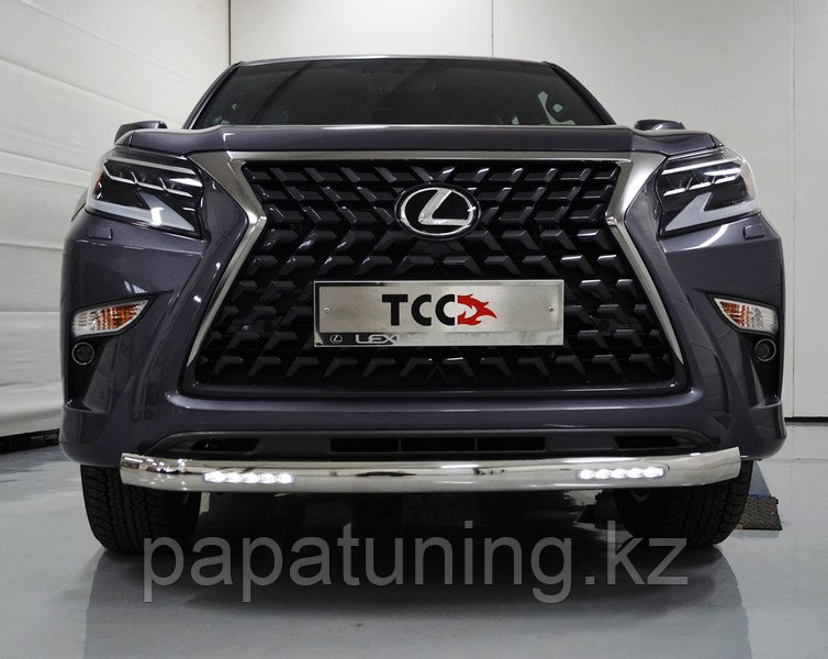 Защита передняя нижняя (с ходовыми огнями) 75х42 мм ТСС для Lexus GX 460 2019-, фото 1