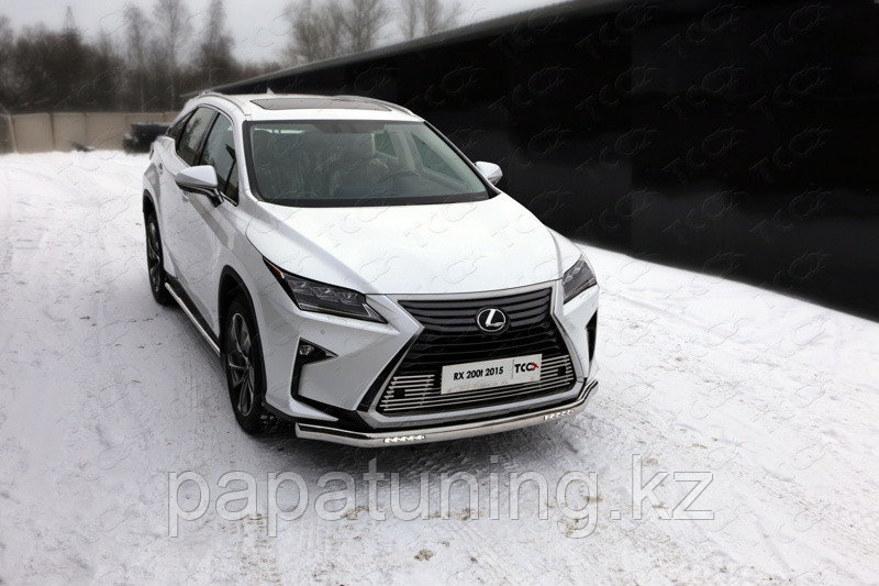 Защита передняя нижняя (овальная с ДХО) 75х42 мм ТСС для Lexus RX200t/RX300/RX350/RX450h (AL20) 2015- (кроме, фото 1