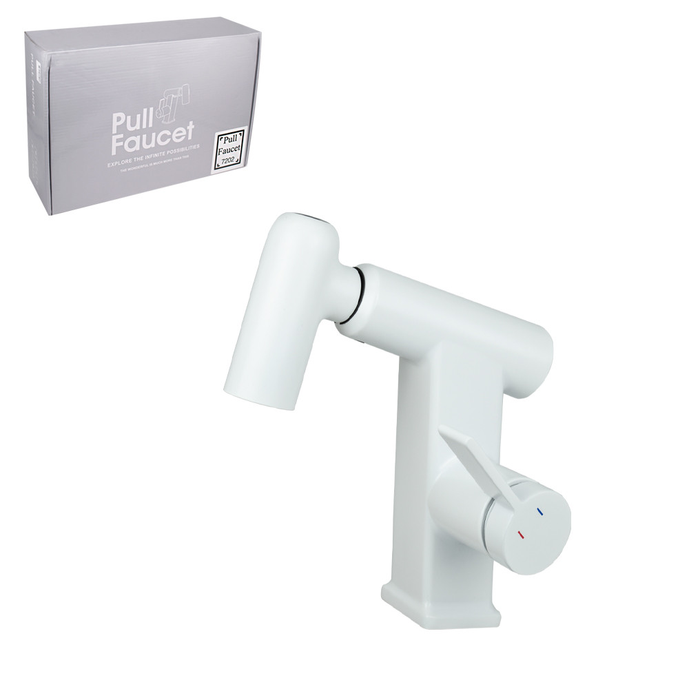 Смеситель для раковины Pull Faucet, (7202), White