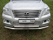 Защита передняя нижняя 76,1/60,3мм ТСС для Lexus LX 570 2007-2012 (кроме F-Sport)