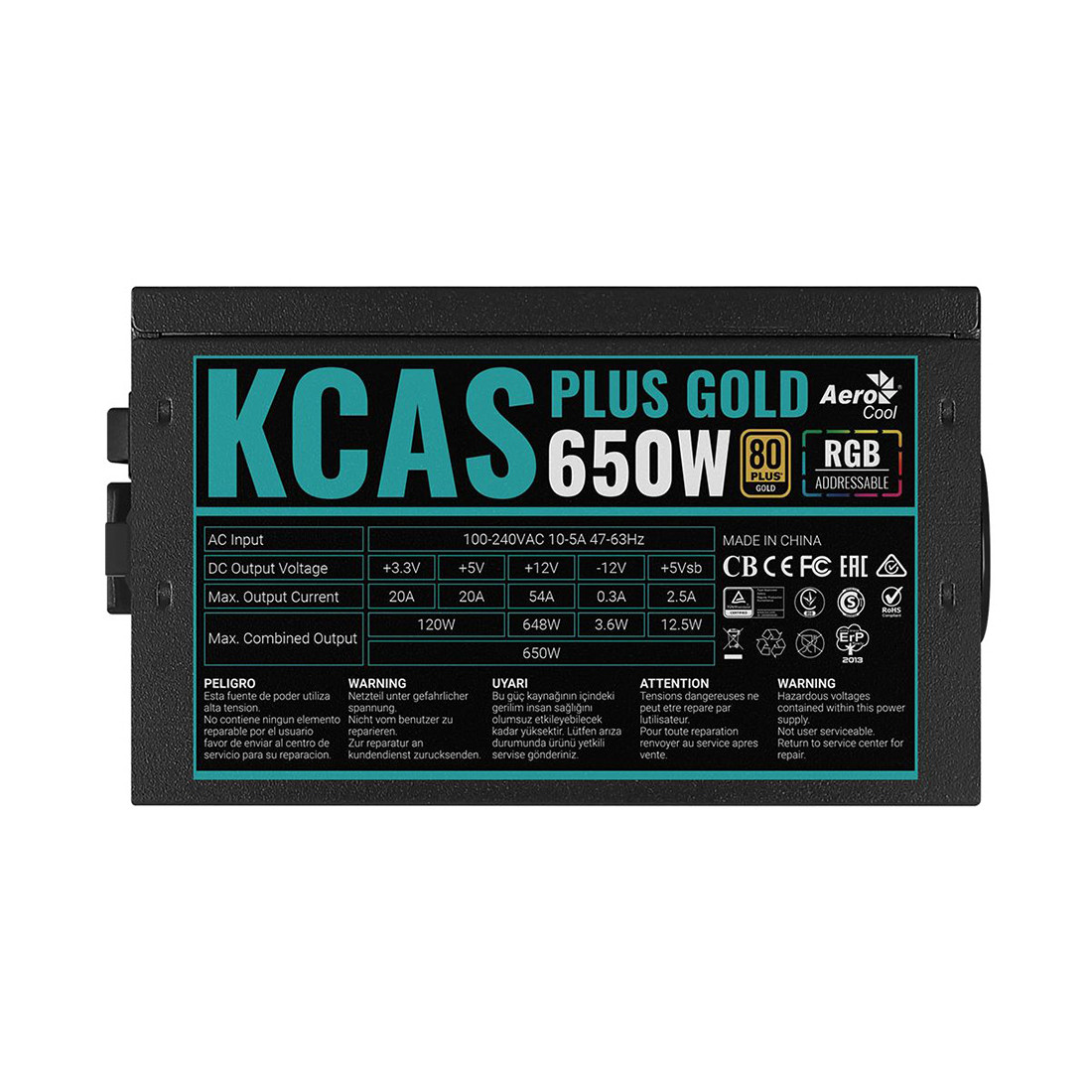 Блок питания Aerocool KCAS PLUS GOLD 650W RGB - фото 3 - id-p108628614