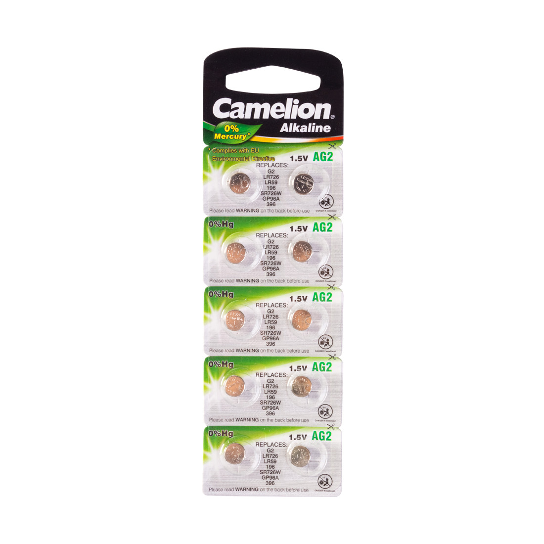 Батарейка CAMELION Alkaline AG2-BP10(0%Hg) 10 шт. в блистере - фото 1 - id-p108633488