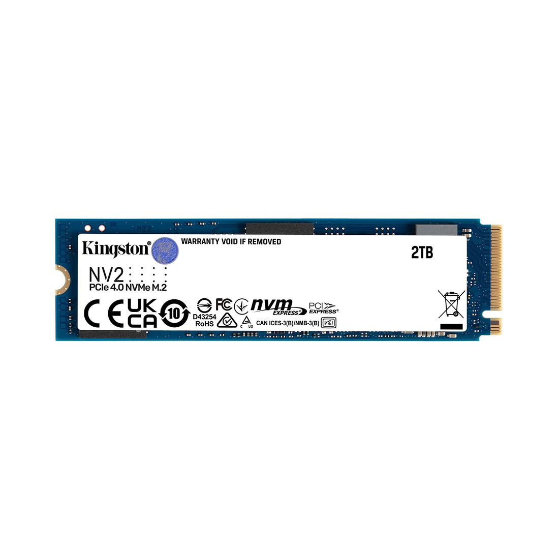 Твердотельный накопитель SSD Kingston NV2 SNV2S/2000G M.2 NVMe PCIe 4.0x4 - фото 1 - id-p108632165