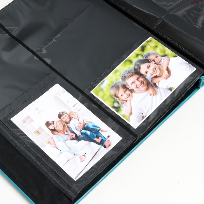 Фотоальбом на 500 фото 10х15 см "С застёжкой - зелёный" кожзам, чёрные ...