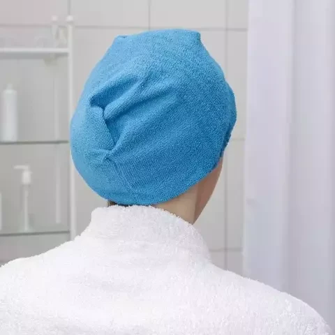 Полотенце-шапочка супервпитывающее для быстрой сушки волос Hair Wrap (Голубой) - фото 3 - id-p108636798