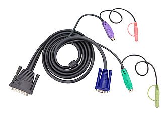 КВМ-кабель с интерфейсами передачи звука, PS/2, VGA (5м)  2L-1705P ATEN