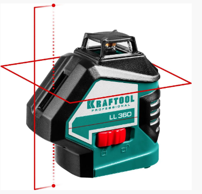 KRAFTOOL LL360 нивелир лазерный, 2х360° , 20м/70м, IP54, точн. +/-0,2 мм/м