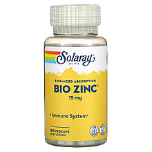 Solaray, Bio Zinc, 15 мг, 100 кап.