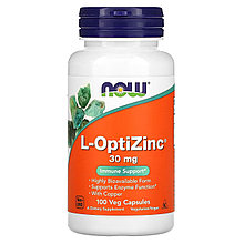 NOW Foods, L-OptiZinc, 30 мг, 100 кап.