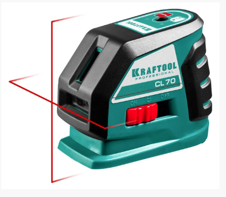 KRAFTOOL CL-70 нивелир лазерный , 20м/70м, IP54, точн. +/-0,2 мм/м, питание 4хАА, в коробке (34660)