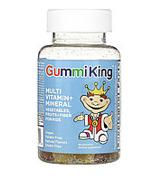 Gummiking мультивитамины и микроэлементы, овощи, фрукты и клетчатка для детей, 60 жевательных таблеток