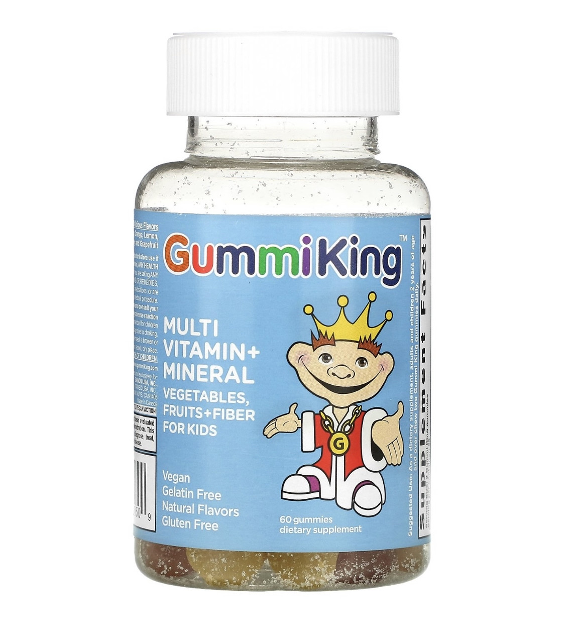 Gummiking мультивитамины и микроэлементы, овощи, фрукты и клетчатка для детей, 60 жевательных таблеток - фото 1 - id-p108645493
