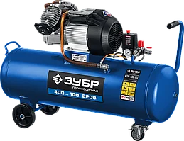 Компрессор воздушный, 400 л/мин, 100 л, 2200 Вт, ЗУБР (КПМ-400-100)