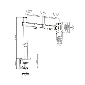 Настольный кронштейн Brateck LDT12-C012N для 1 монитора (13"-32"), фото 2