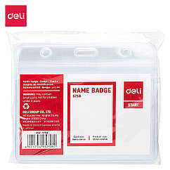 Бейдж DELI горизонтальный 100x84 мм (91x56 мм)