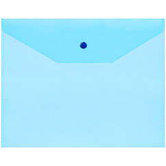 Папка-конверт на кнопке OfficeSpace А5 (190*240мм), 120мкм, полупрозрачная, синяя