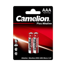 Батарейка, CAMELION, LR03-BP2, Plus Alkaline, AAA, 1.5V, 1150 mAh, 2 шт в блистере