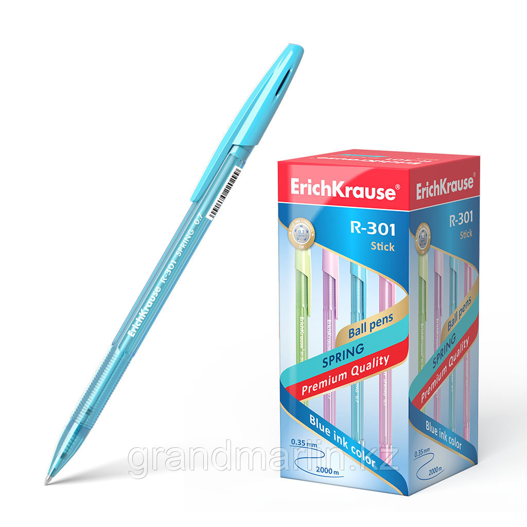 Ручка шариковая Erich Krause "R-301 Spring" синяя, 0,7мм, корпус ассорти - фото 1 - id-p107465262