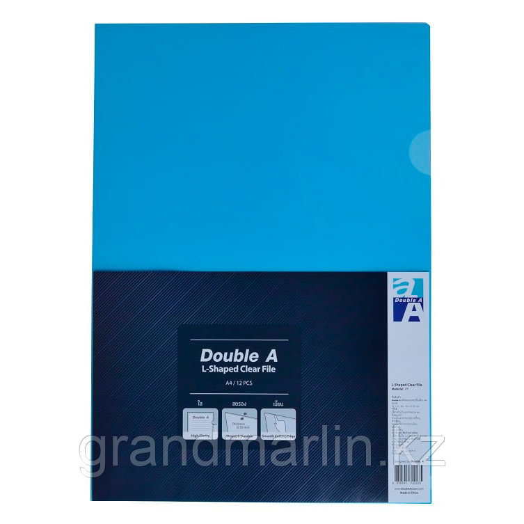 Папка - уголок Double A LF01223-TH 180 мкр, голубой