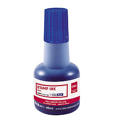 Краска штемпельная Deli, 40 мл, синяя