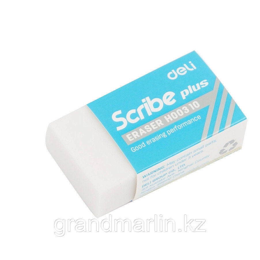 Ластик Deli "Scribe", белый (40х22х12 мм) - фото 1 - id-p107441193