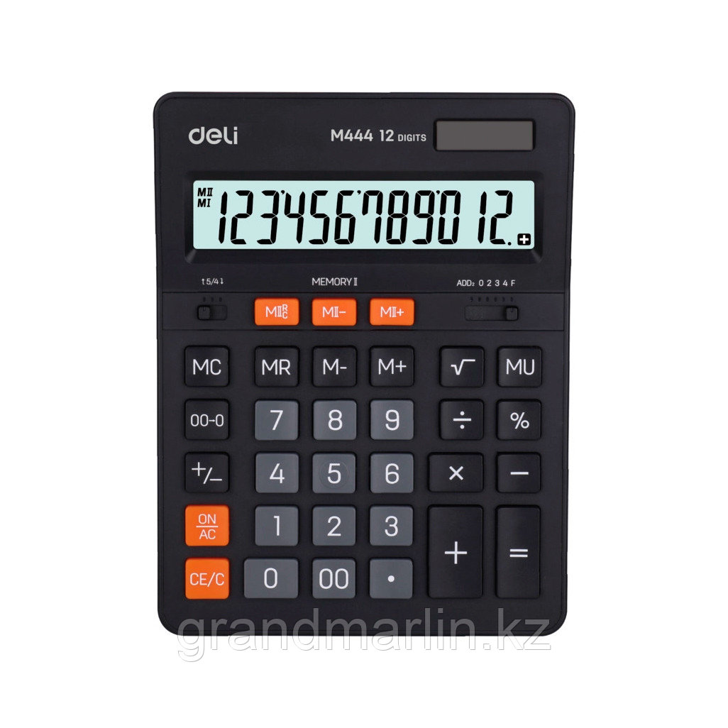 Калькулятор настольный Deli "M444" 12 разрядный, 205х155х35 мм, черный