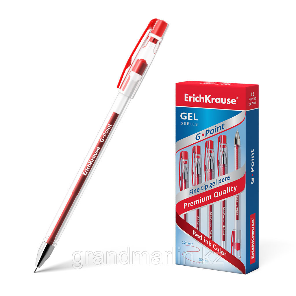 Ручка гелевая, ErichKrause®, 17629, G-Point, цвет чернил красный
