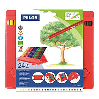 Карандаши цветные Milan "231", 24цв., трехгран., заточен., пластик, европодвес
