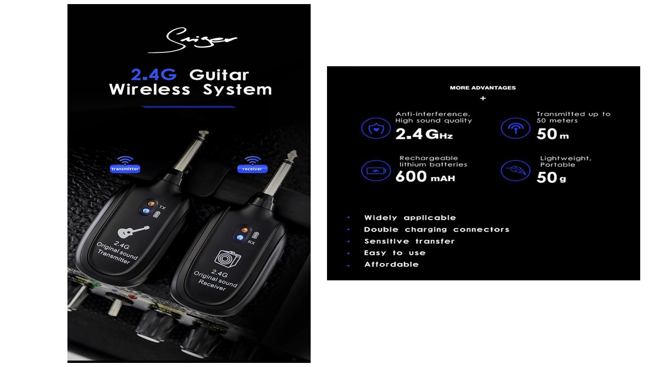 Радиосистема инструментальная беспроводная гитарная Music Room Wireless Guitar System A9 - фото 6 - id-p108652945
