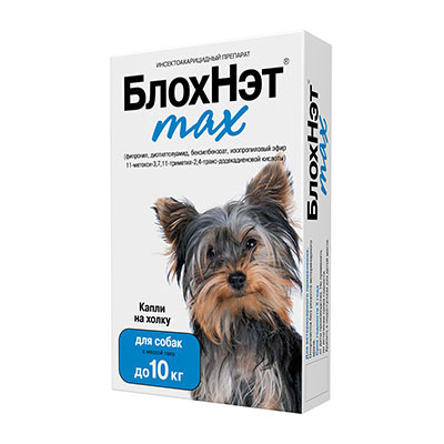 Блохнэт капли для собак до 10 кг,1 мл - фото 1 - id-p108185063