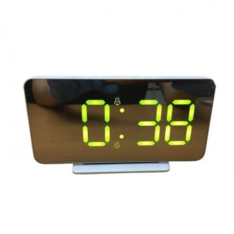 Часы-термометр настольные/настенные электронные iClock Smart Alarm с зеркальным LED-дисплеем (Синий) - фото 5 - id-p108659382