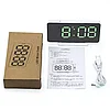 Часы-термометр настольные/настенные электронные iClock Smart Alarm с зеркальным LED-дисплеем (Синий), фото 9