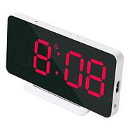 Часы-термометр настольные/настенные электронные iClock Smart Alarm с зеркальным LED-дисплеем (Зеленый), фото 6