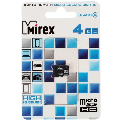 Mirex microSDHC [13612-MCROSD04] флеш (flash) карты (13612-MCROSD04) - фото 1 - id-p108661583