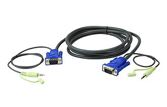 Кабель VGA с 3,5 мм разъемами стереозвука (2 м) 2L-2502A ATEN