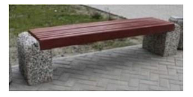 Скамейка Евро из металла с деревянным настилом