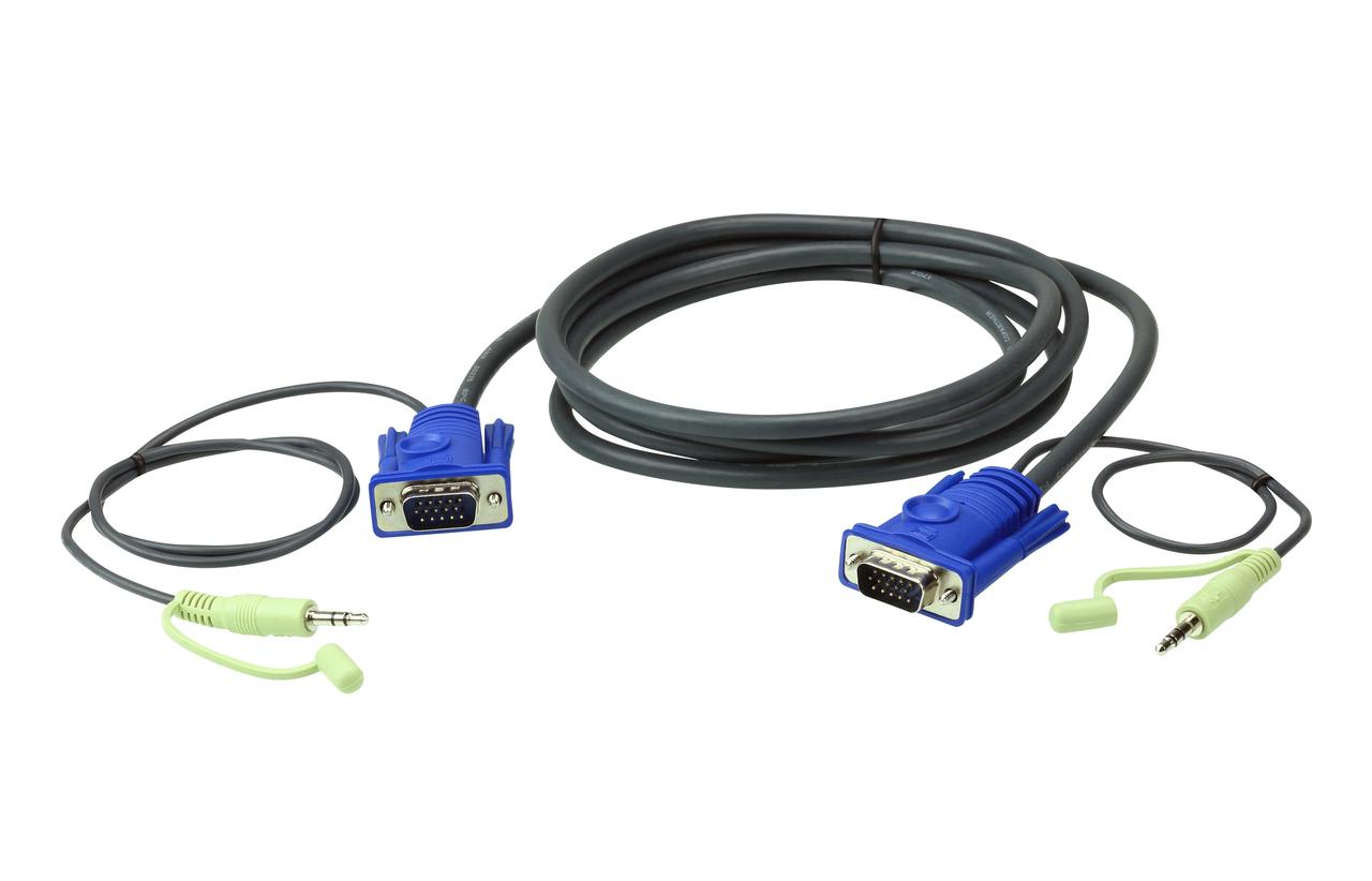 Кабель VGA с 3,5 мм разъемами стереозвука (30 м) 2L-2530A ATEN