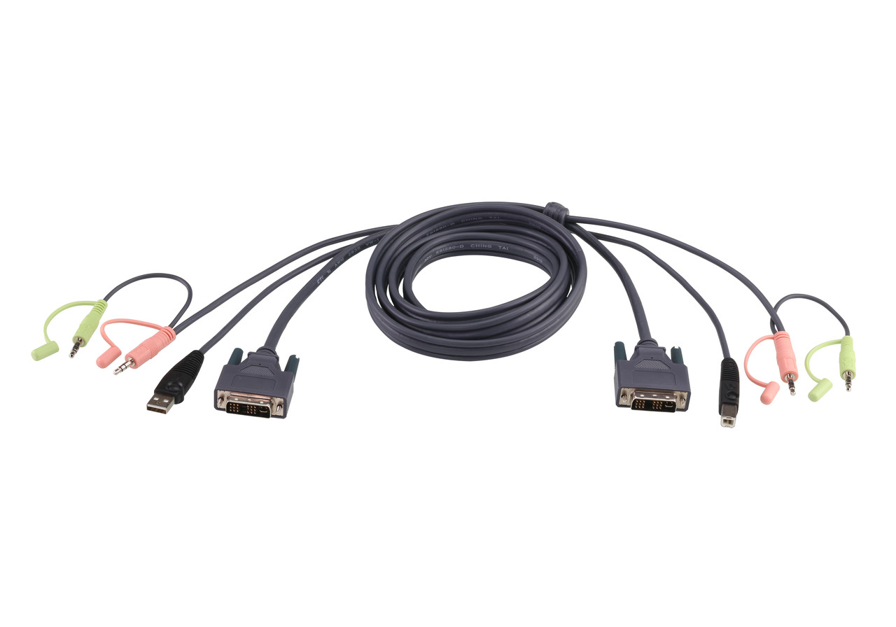 КВМ-кабель с интерфейсами USB, DVI-D Single Link (1.8м)  2L-7D02U ATEN