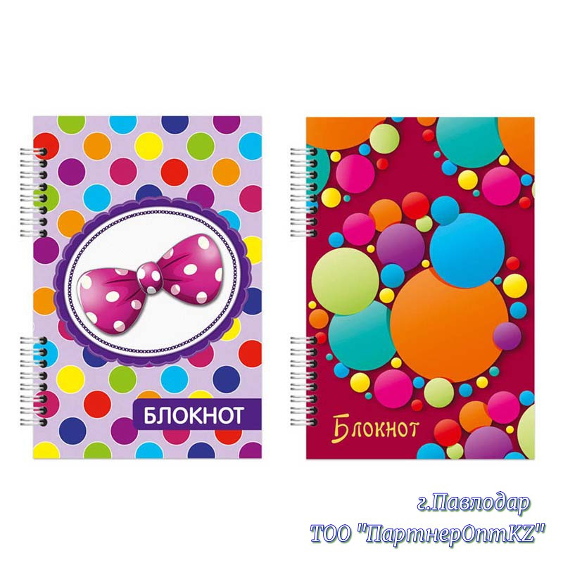 Блокнот А6 ПС 120л. клетка, на гребне (100х150)"Горошек" 120/58