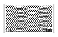 Ограждение из сетчатых панелей и з плетенной сетки с квадратными ячейками, с металлическими стойками тип 1ПМ
