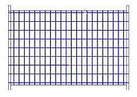 Ограждение из сетчатых панелей из сварной сетки с квадратными ячейками, с металлическими стойками тип 2ПМ -