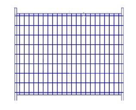Ограждение из сетчатых панелей из сварной сетки с квадратными ячейкамии и металлическими стойками тип 2ПМ-3