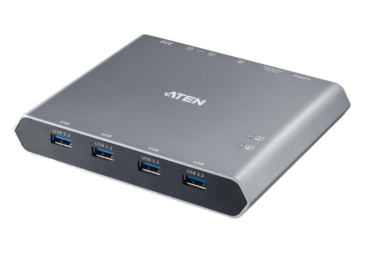 2-портовый 4K DisplayPort USB-C KVM док-переключатель с функцией сквозной передачи питания US3311 ATEN